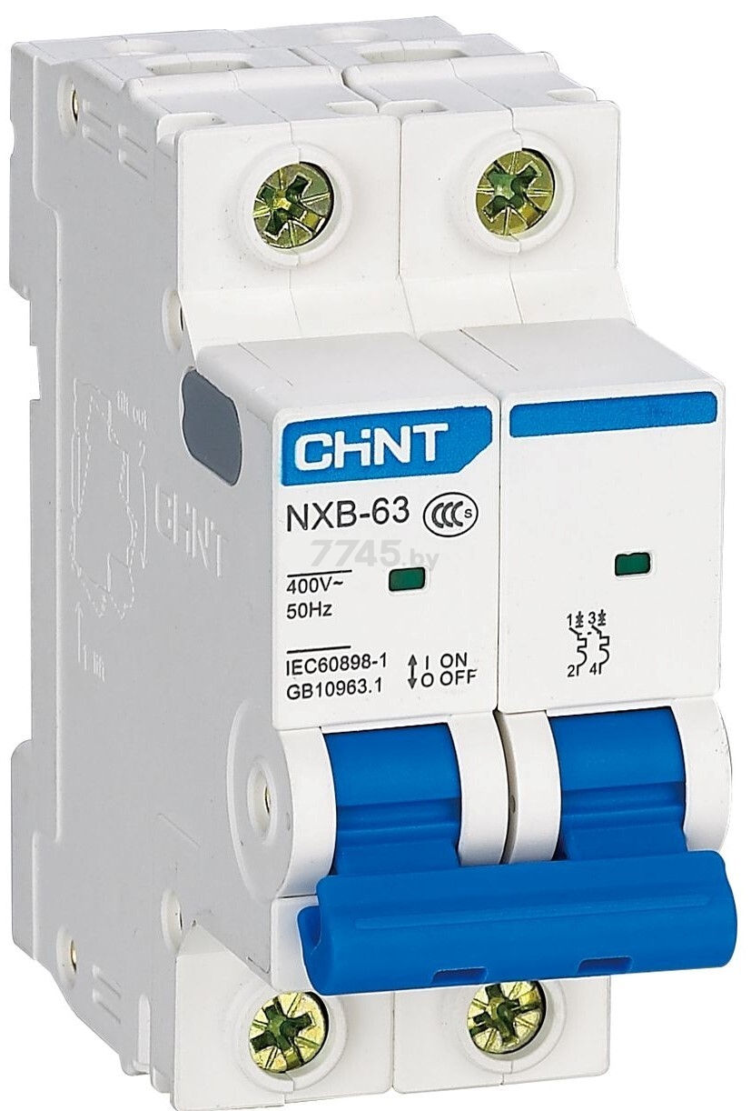 Автоматический выключатель CHINT NXB-63 2P 16A C 6кА (814092)